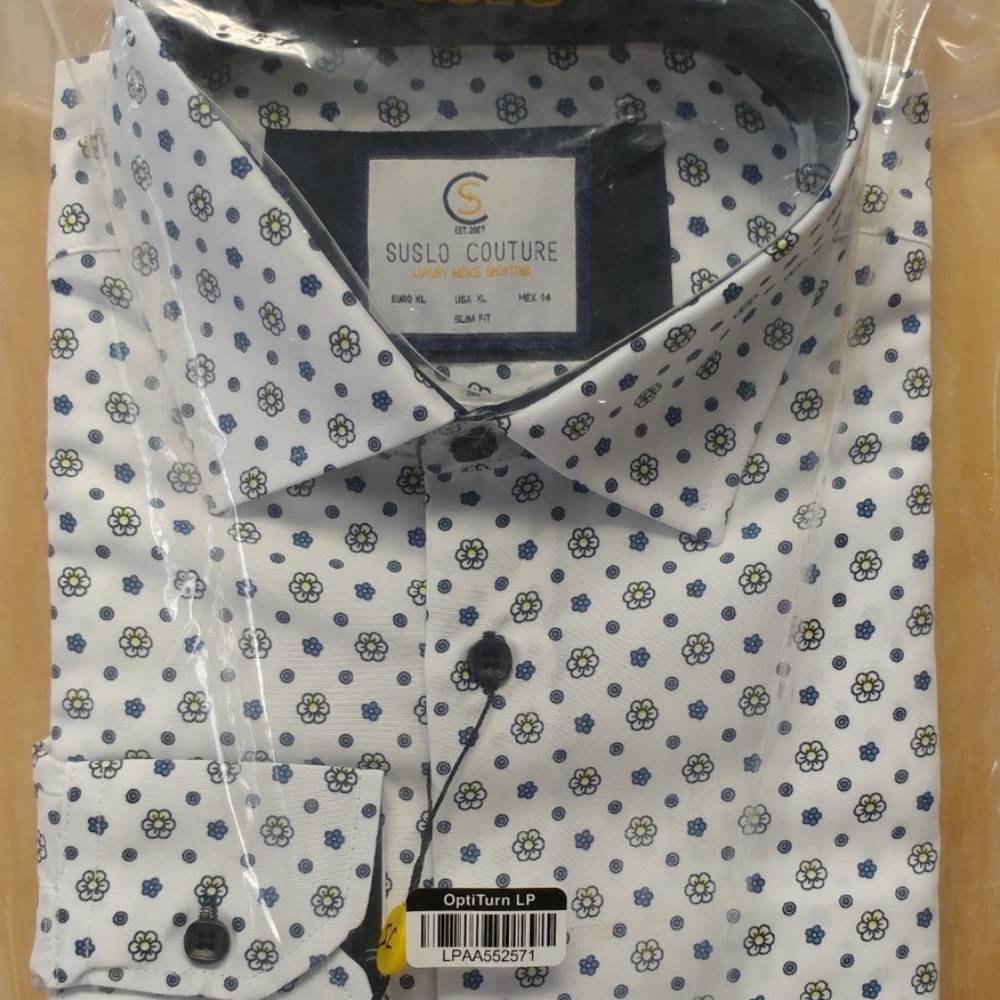 Suslo Couture Men's Slim-Fit Button-Down Shirt